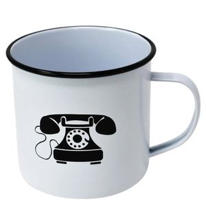 Modern Retro Enamel Mug Telephone